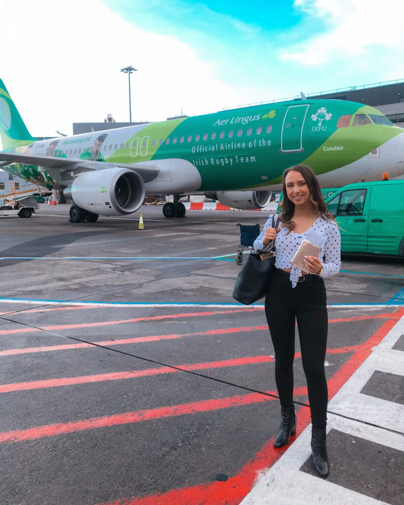 Girl going on flight to London