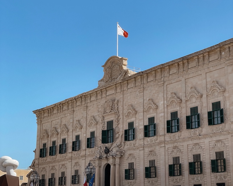 Malta building with flag