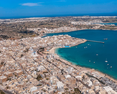 Aerial view of Malta waterfronts